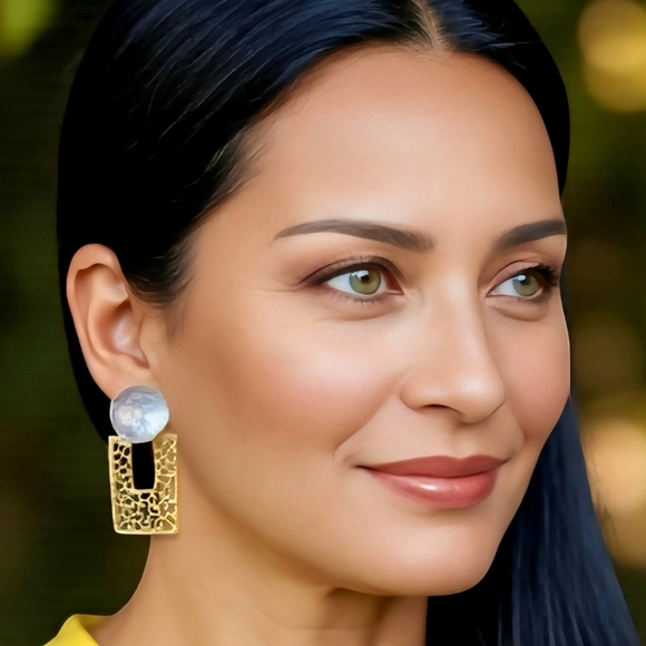 🆕️18K Gold Plated Exclusive Artisan Turkish Statement Earrings ✨ Bold & Elegant - Picture 3 of 16